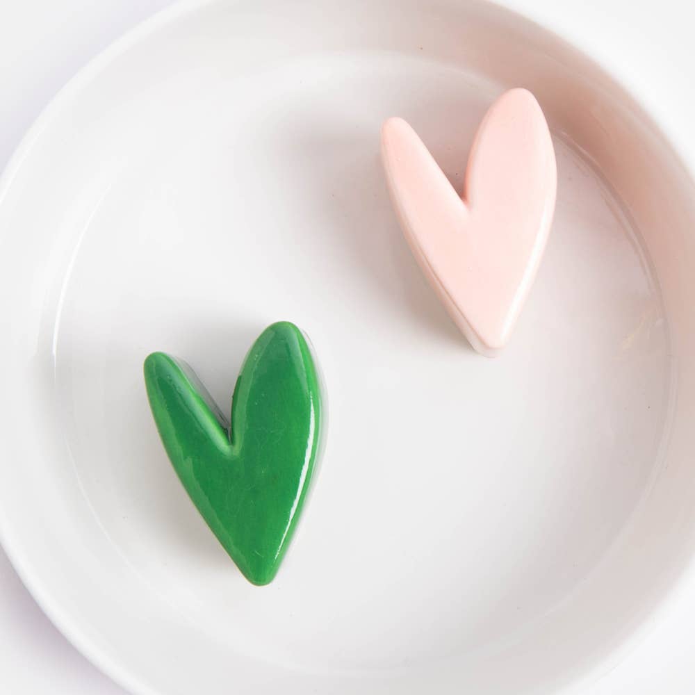 Ciotola piccola in ceramica decorata a mano con cuore ad alimentazione lenta